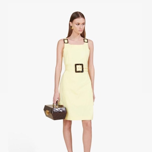 STAUD Radar Belted Dress Yellow - Picture 8 of 13